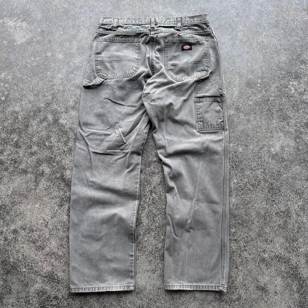 Y2K 2000s Dickies Workwear Green Canvas Carpenter Granola Hiking Pants 36x32